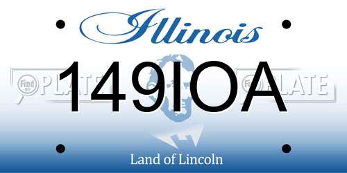 149IOA Illinois License Plate