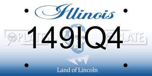 149IQ4 Illinois License Plate