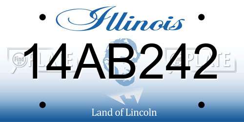 14AB242 Illinois License Plate