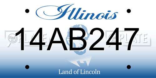 14AB247 Illinois License Plate