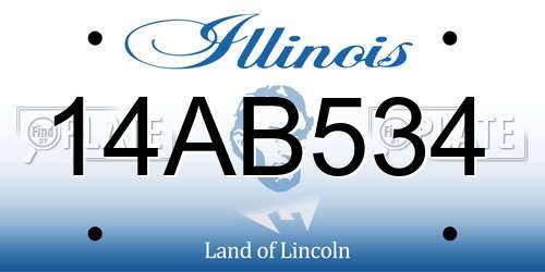 14AB534 Illinois License Plate