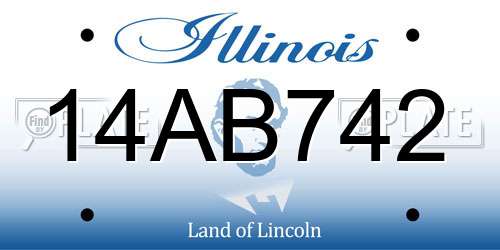 14AB742 Illinois License Plate