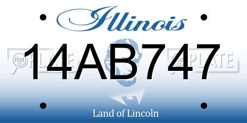 14AB747 Illinois License Plate