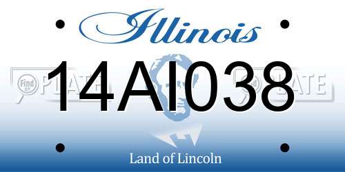 14AI038 Illinois License Plate