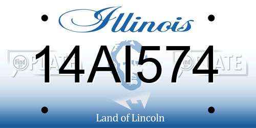 14AI574 Illinois License Plate