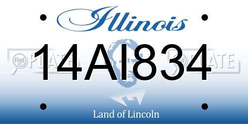 14AI834 Illinois License Plate
