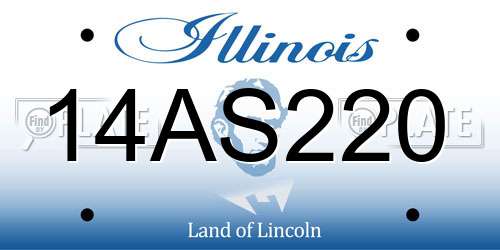 14AS220 Illinois License Plate