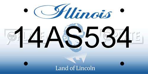 14AS534 Illinois License Plate