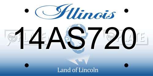 14AS720 Illinois License Plate