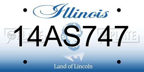 14AS747 Illinois License Plate