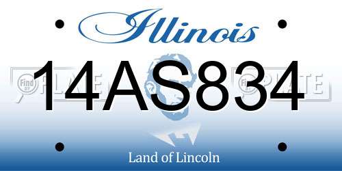 14AS834 Illinois License Plate