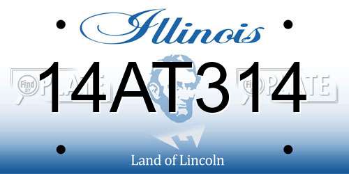 14AT314 Illinois License Plate