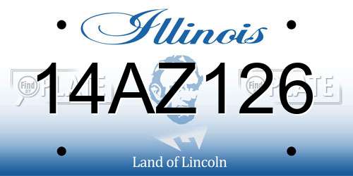 14AZ126 Illinois License Plate