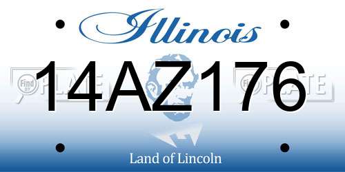 14AZ176 Illinois License Plate