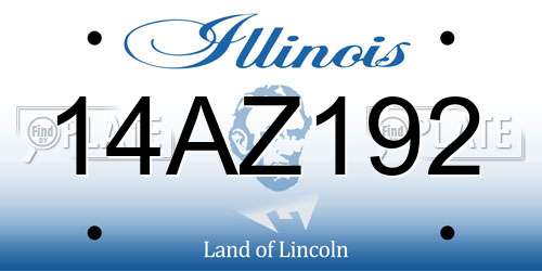 14AZ192 Illinois License Plate