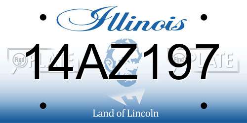 14AZ197 Illinois License Plate