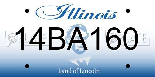 14BA160 Illinois License Plate
