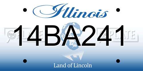 14BA241 Illinois License Plate