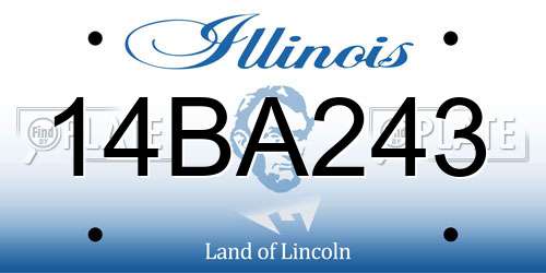 14BA243 Illinois License Plate