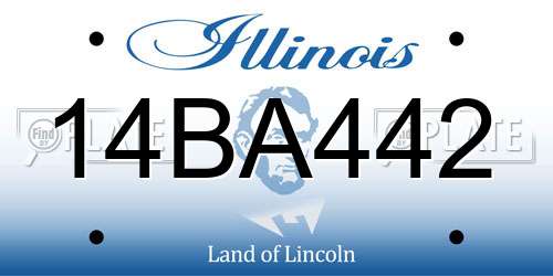14BA442 Illinois License Plate