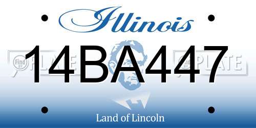 14BA447 Illinois License Plate
