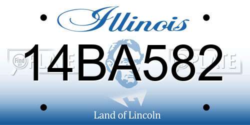 14BA582 Illinois License Plate