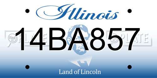 14BA857 Illinois License Plate