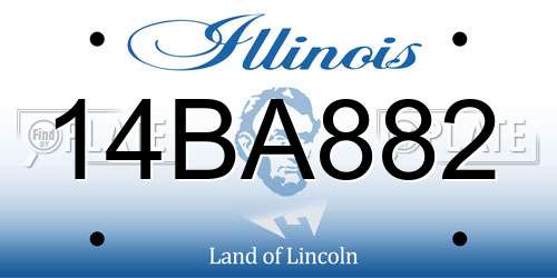 14BA882 Illinois License Plate