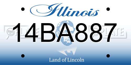 14BA887 Illinois License Plate