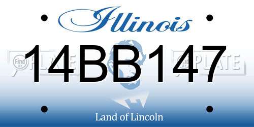 14BB147 Illinois License Plate