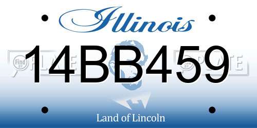 14BB459 Illinois License Plate