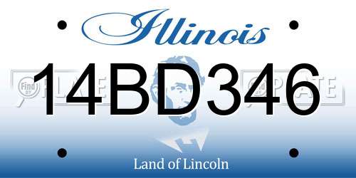 14BD346 Illinois License Plate