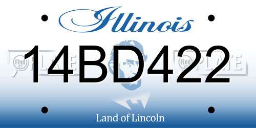 14BD422 Illinois License Plate