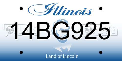 14BG925 Illinois License Plate