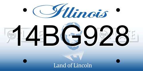 14BG928 Illinois License Plate
