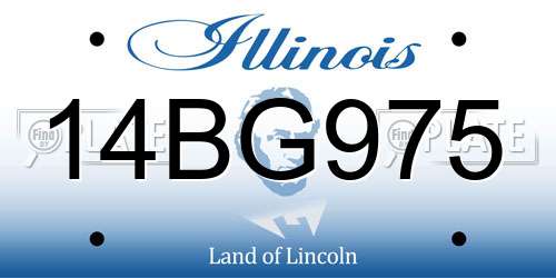 14BG975 Illinois License Plate