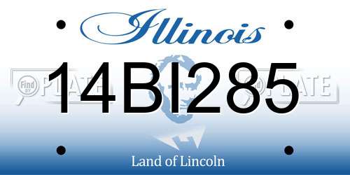 14BI285 Illinois License Plate