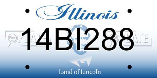 14BI288 Illinois License Plate