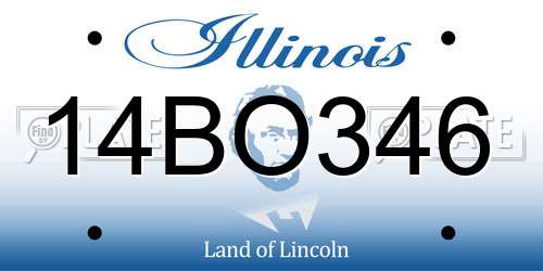 14BO346 Illinois License Plate