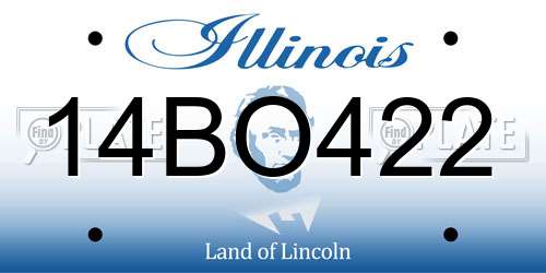 14BO422 Illinois License Plate
