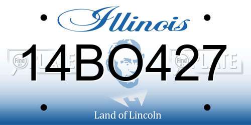 14BO427 Illinois License Plate