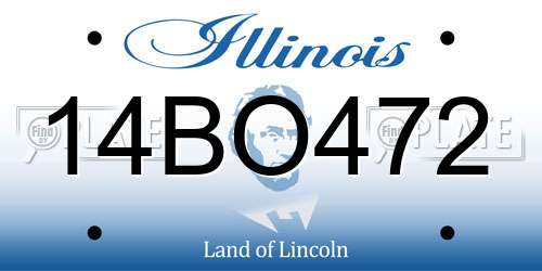 14BO472 Illinois License Plate