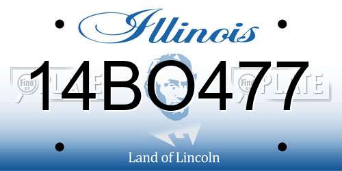 14BO477 Illinois License Plate