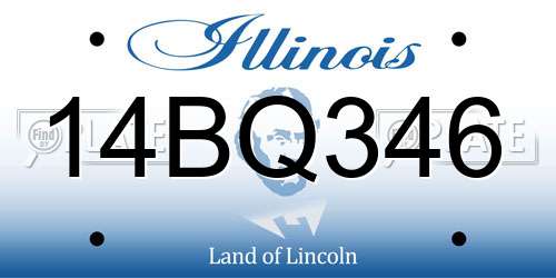 14BQ346 Illinois License Plate