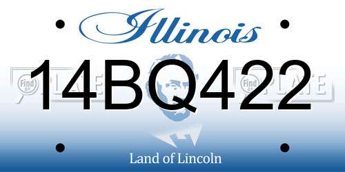 14BQ422 Illinois License Plate