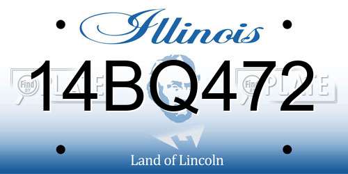 14BQ472 Illinois License Plate