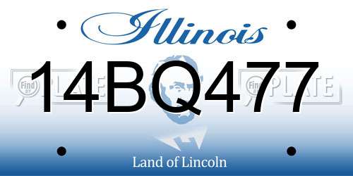 14BQ477 Illinois License Plate