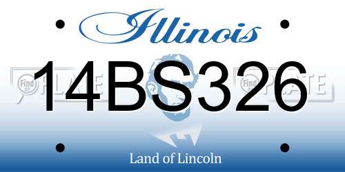 14BS326 Illinois License Plate