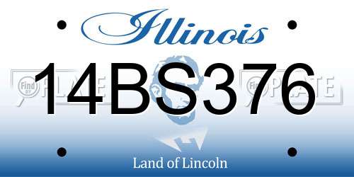 14BS376 Illinois License Plate