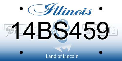14BS459 Illinois License Plate